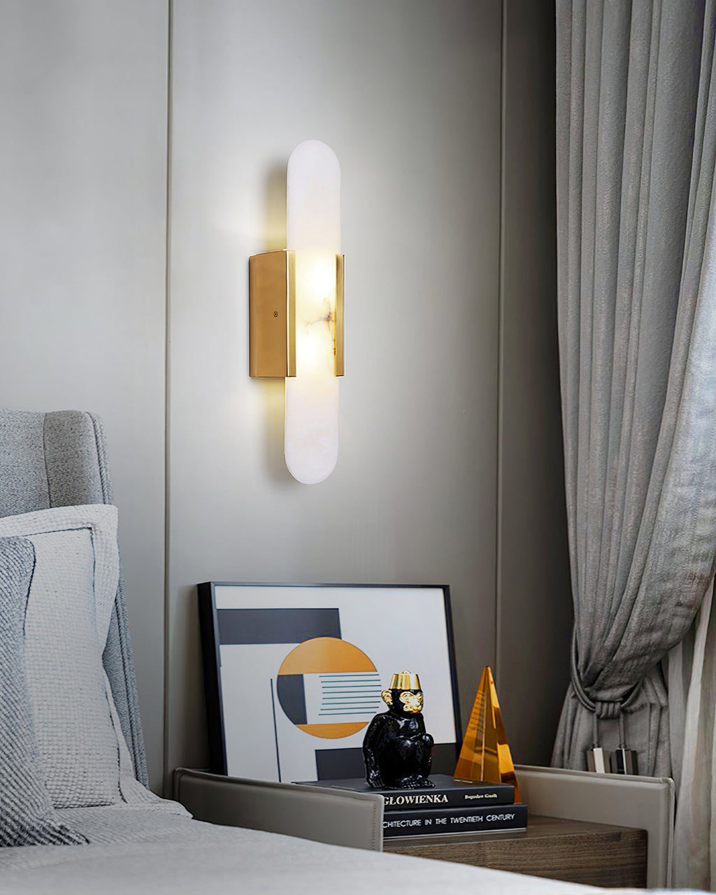 Melange Elongated Alabaster Wall Sconce