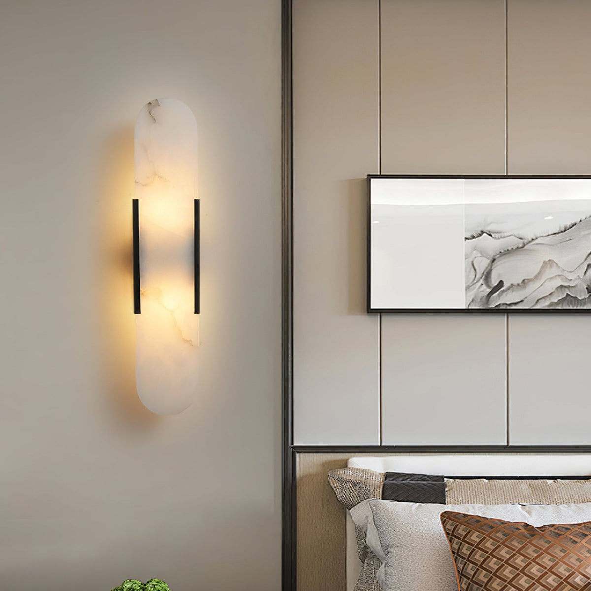 Melange Elongated Alabaster Wall Sconce