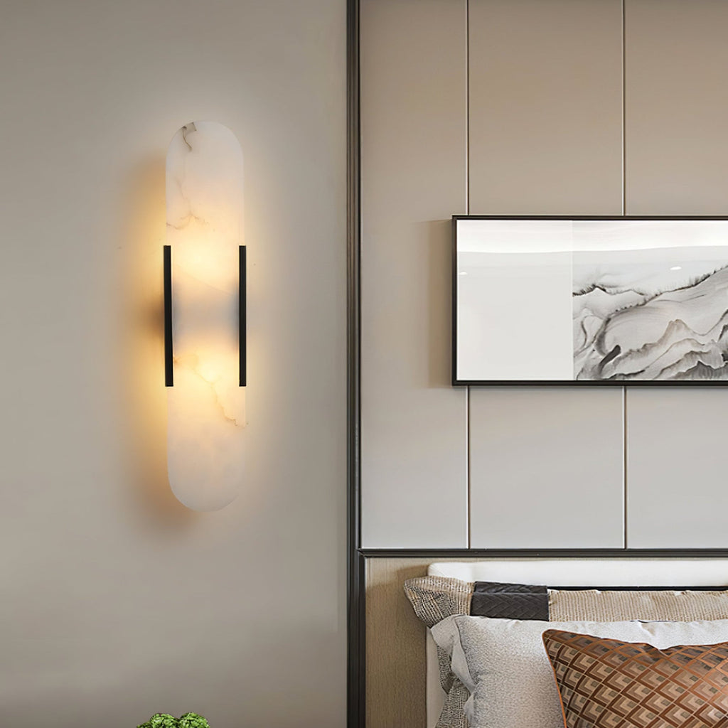 Melange Elongated Alabaster Wall Sconce