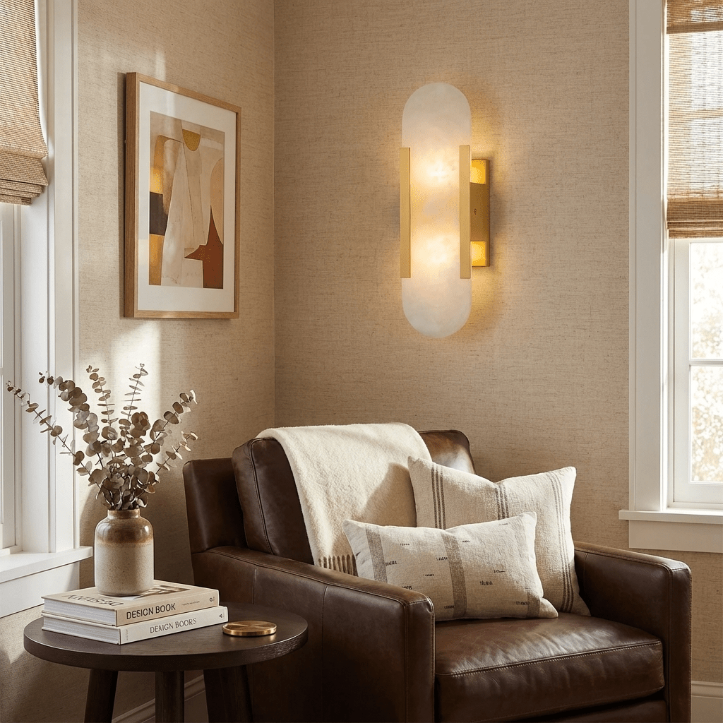 Melange Elongated Alabaster Wall Sconce