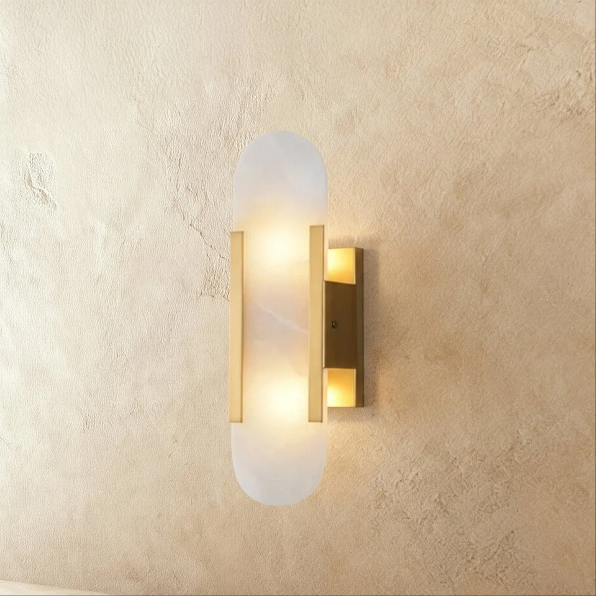 Melange Elongated Alabaster Wall Sconce