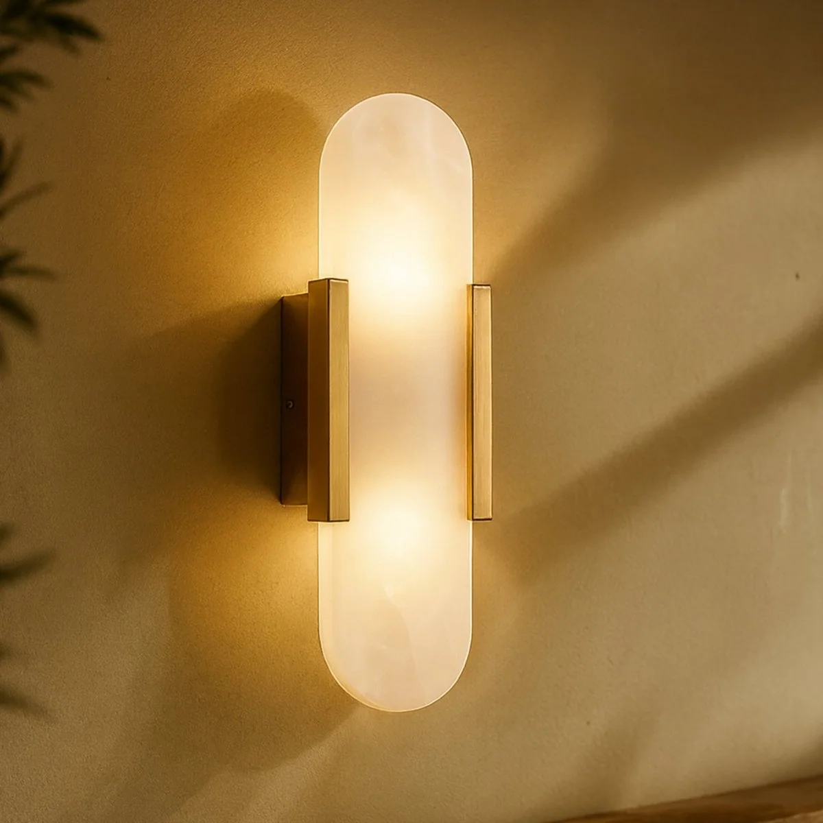 Melange Elongated Alabaster Wall Sconce