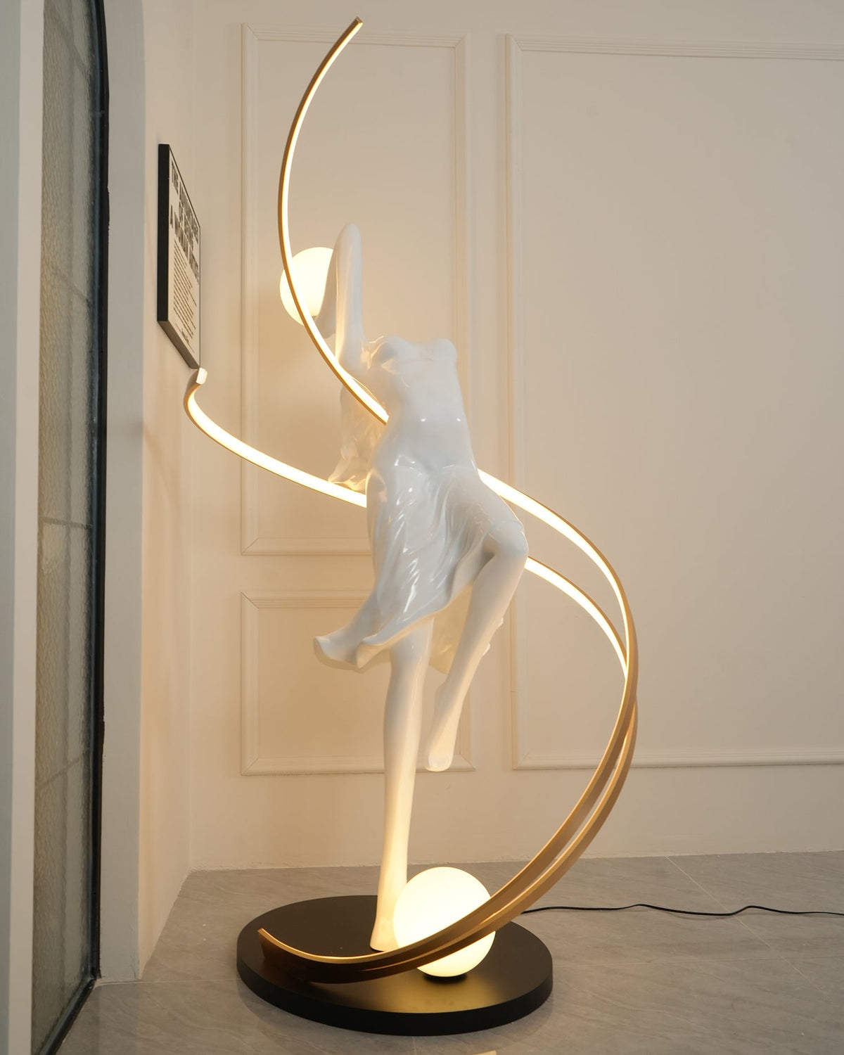 Misha Goddess Statue Glass Floor Lamp — product view 14