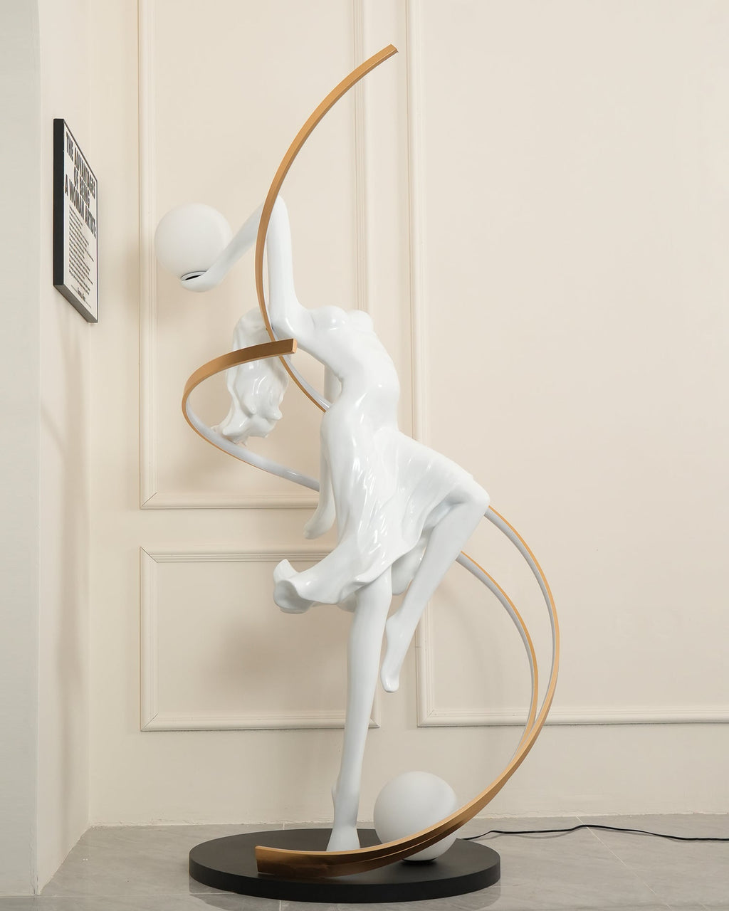 Misha Goddess Statue Glass Floor Lamp — product view 38