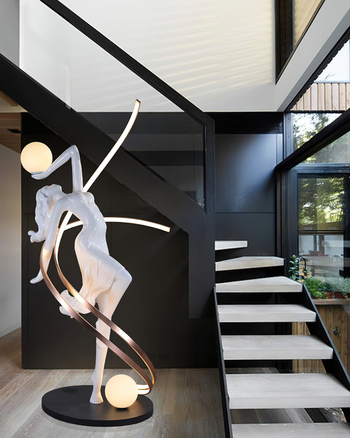 Misha Goddess Statue Glass Floor Lamp — product view 17