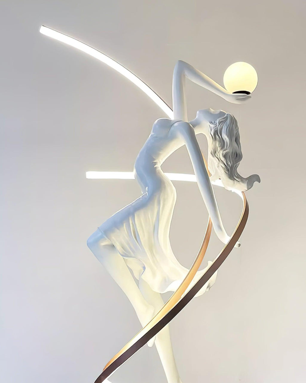 Misha Goddess Statue Glass Floor Lamp — product view 24