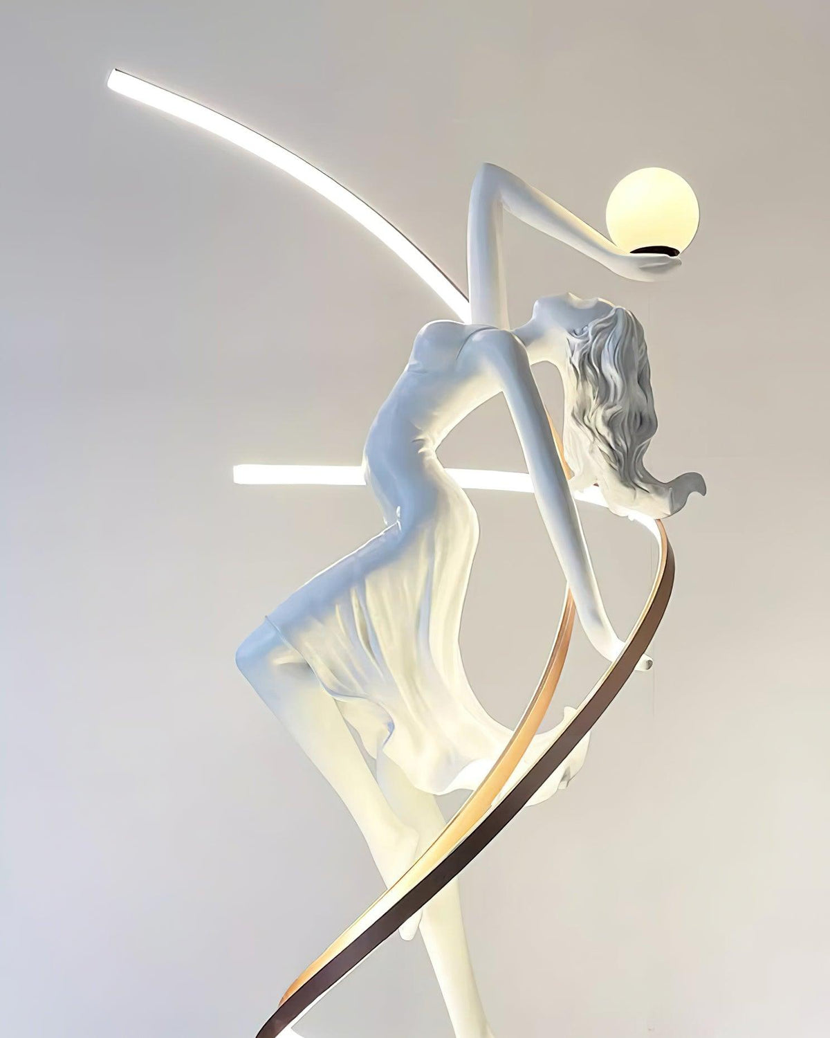 Misha Goddess Statue Glass Floor Lamp — product view 24