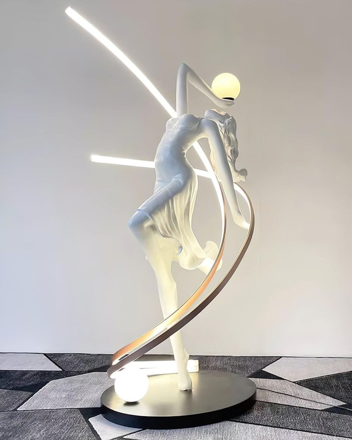 Misha Goddess Statue Glass Floor Lamp — product view 16