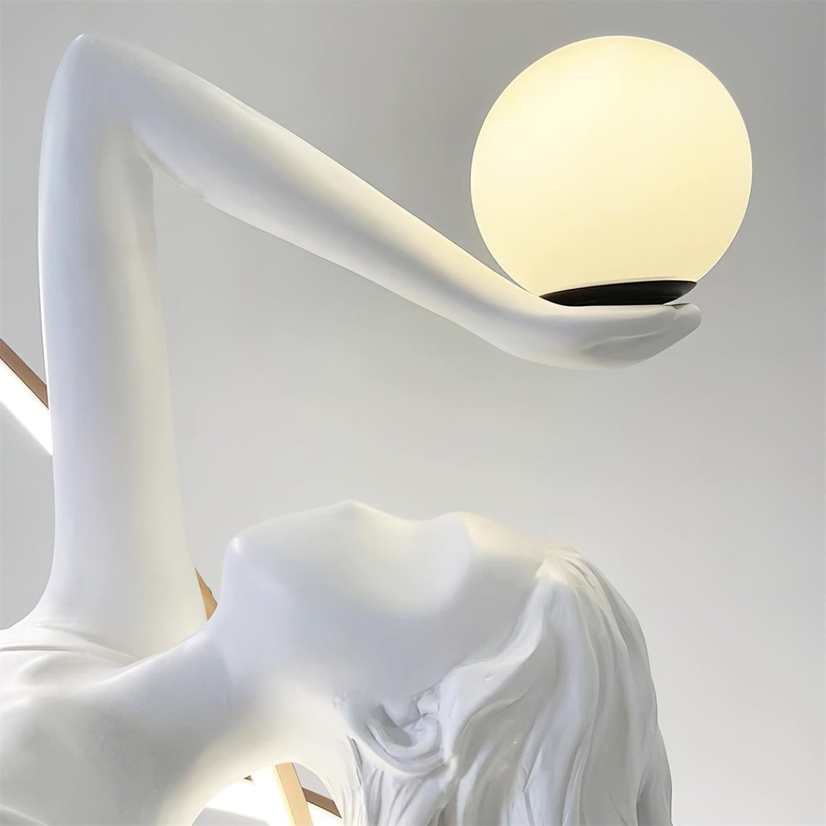 Misha Goddess Statue Glass Floor Lamp — product view 29