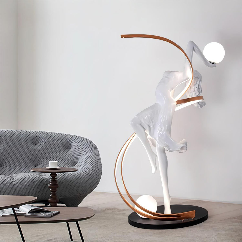 Misha Goddess Statue Glass Floor Lamp — product view 26