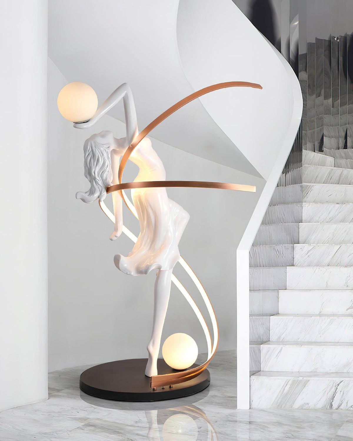 Misha Goddess Statue Glass Floor Lamp — product view 4