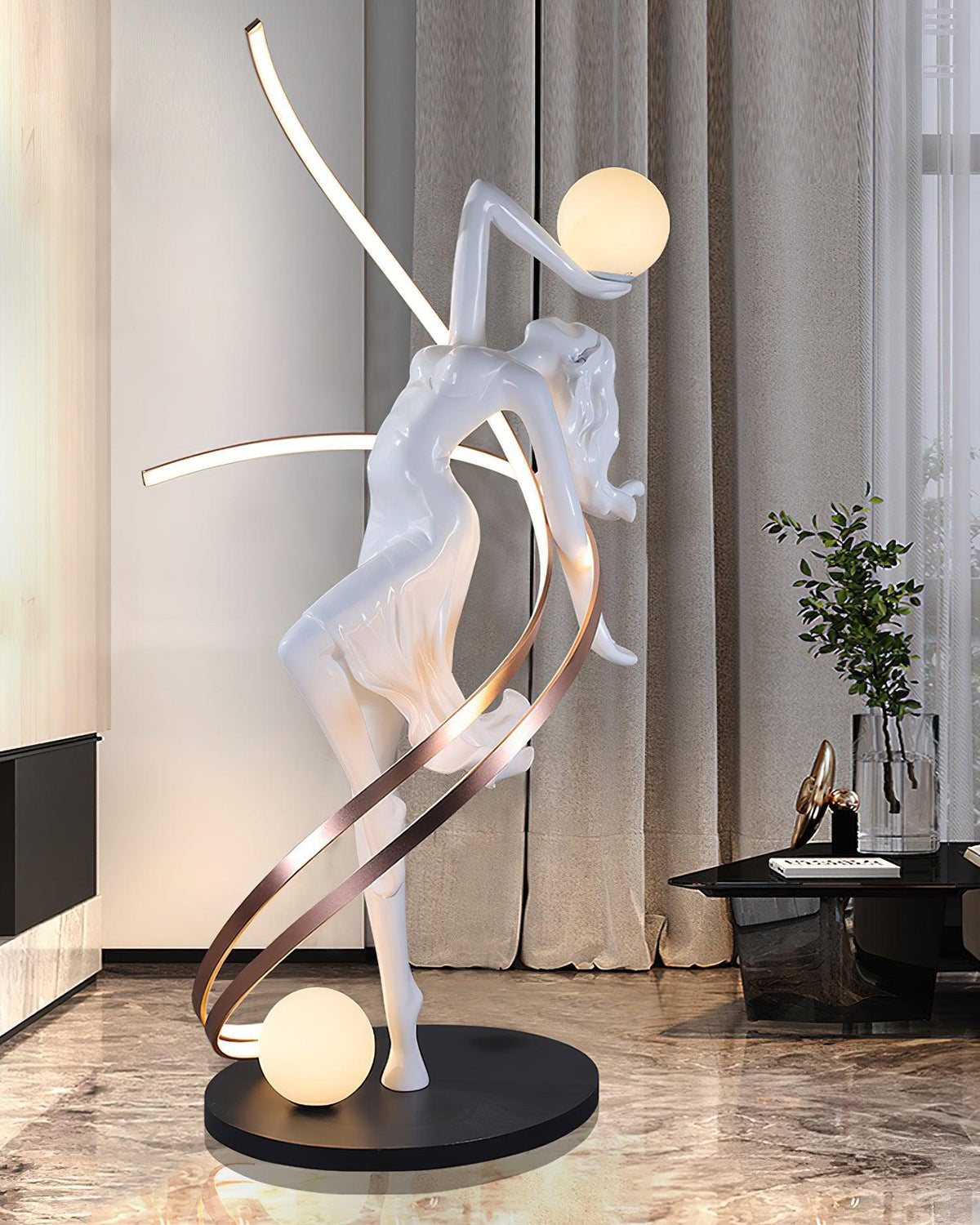 Misha Goddess Statue Glass Floor Lamp — product view 27