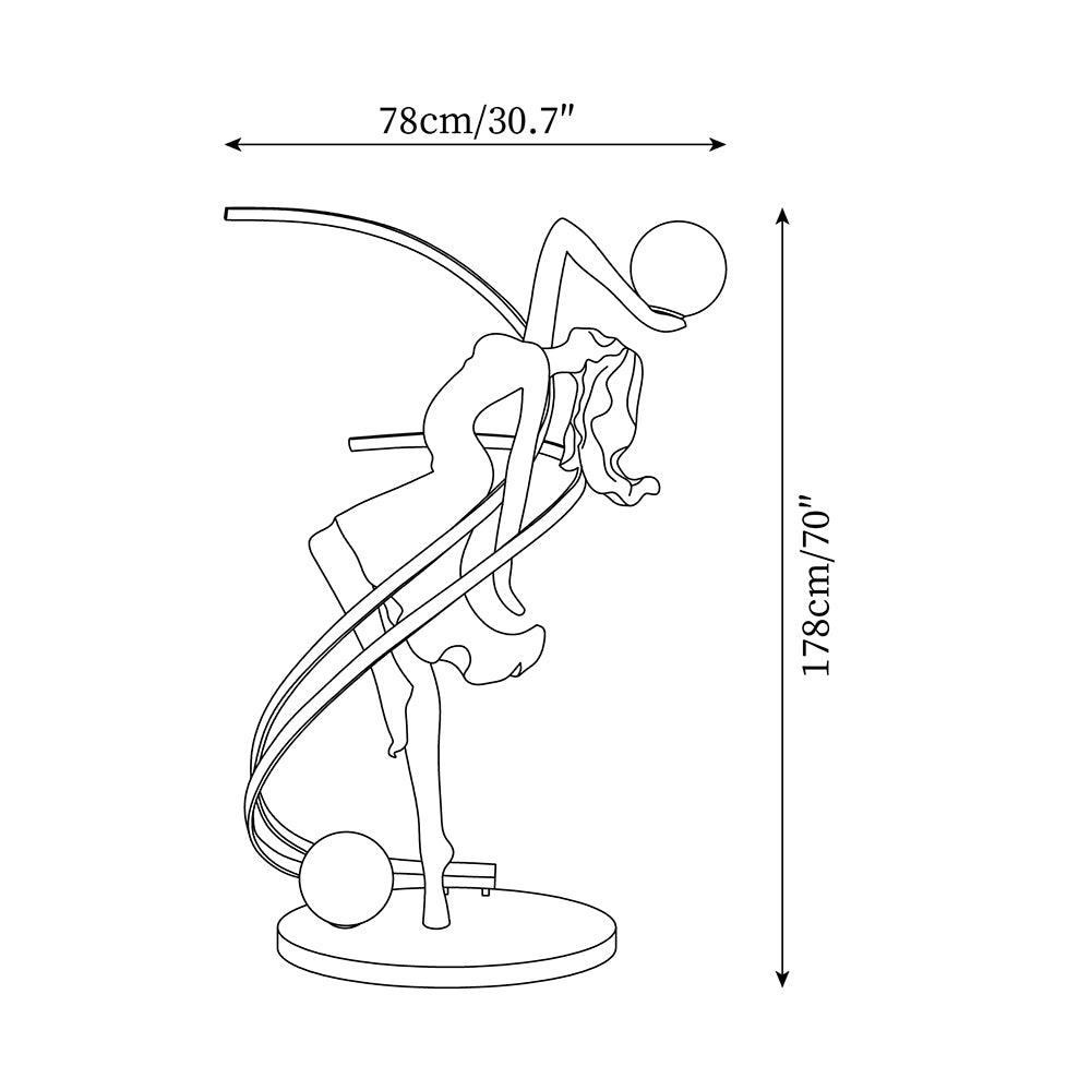 Misha Goddess Statue Glass Floor Lamp — product view 5