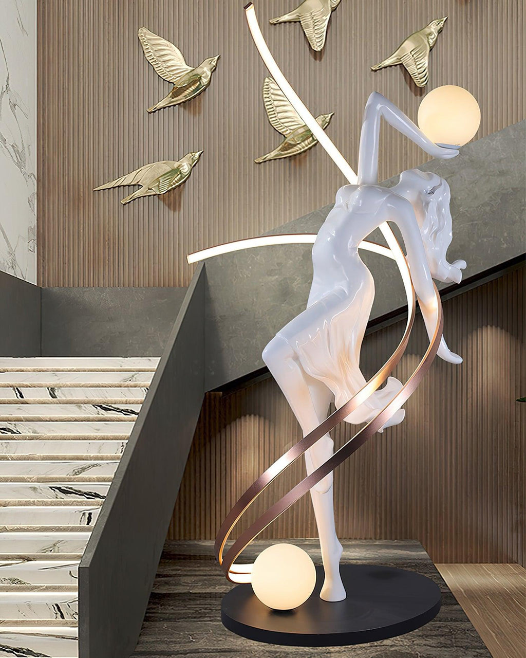 Misha Goddess Statue Glass Floor Lamp — product view 6