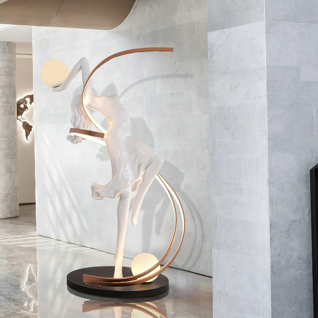 Misha Goddess Statue Glass Floor Lamp — product view 7