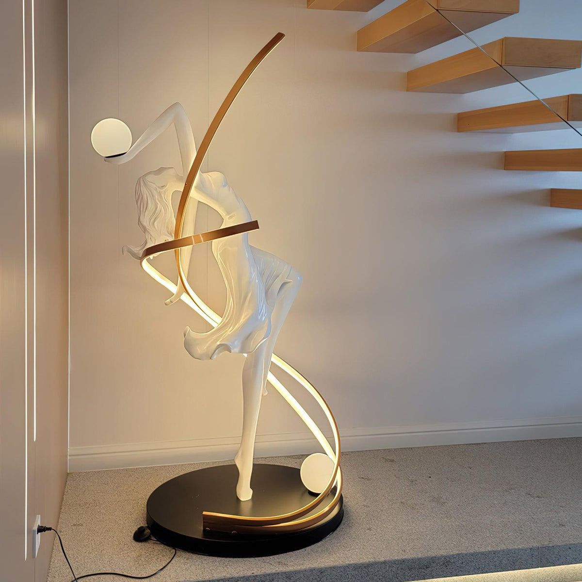 Misha Goddess Statue Glass Floor Lamp — product view 11
