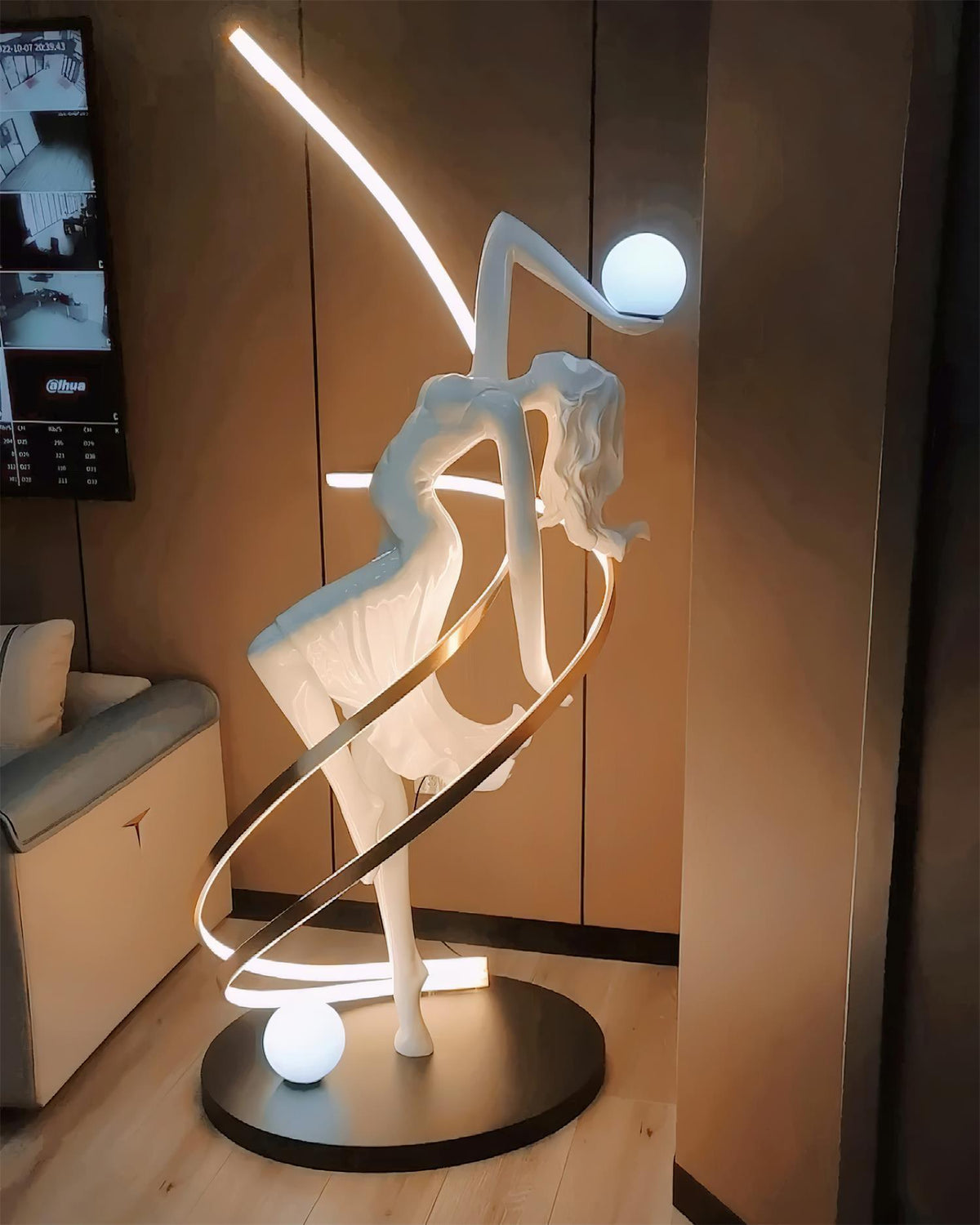 Misha Goddess Statue Glass Floor Lamp — product view 15