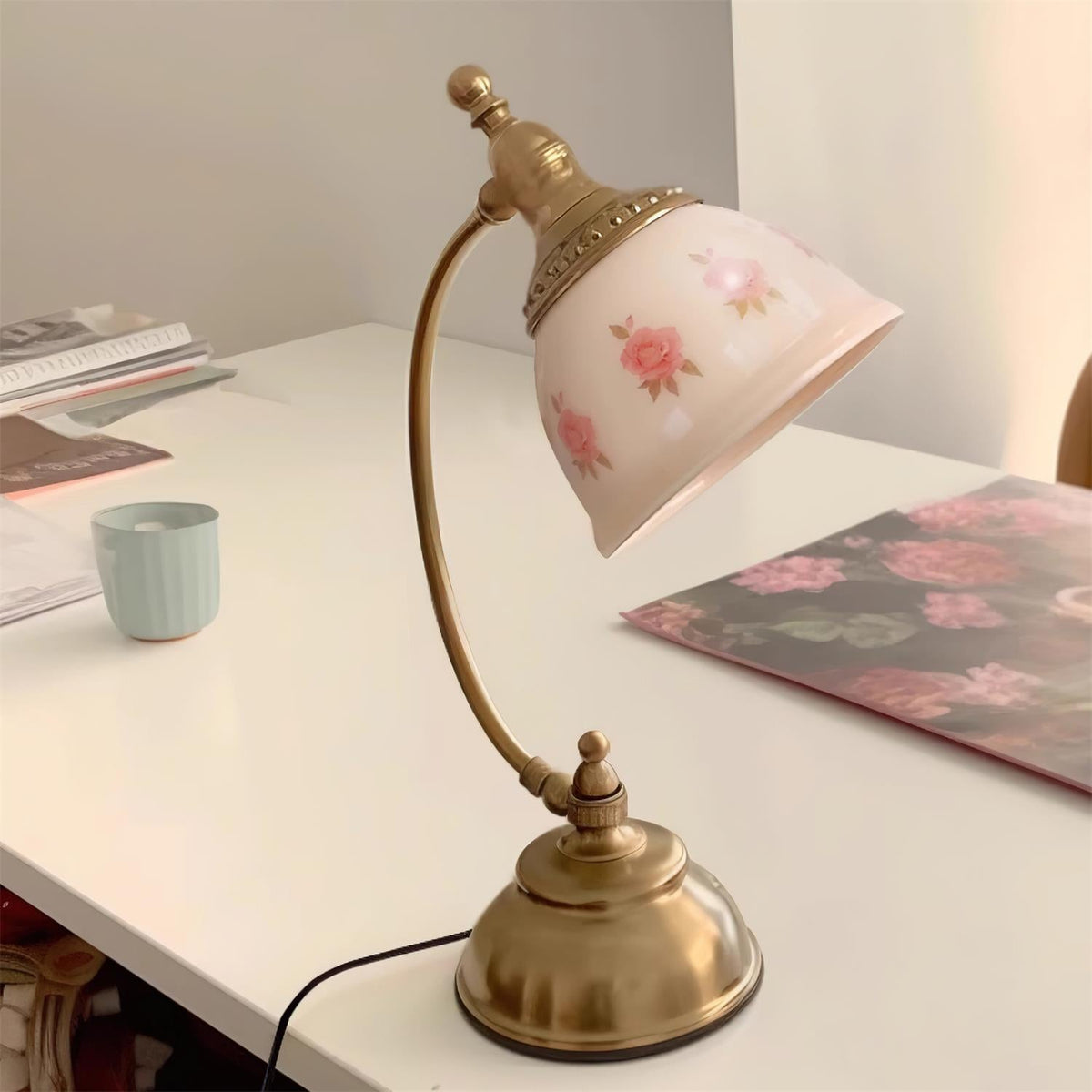 Mishya Floral Glass Table Lamp — product view 16