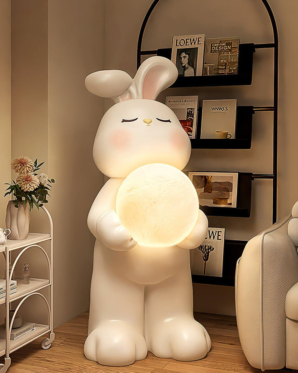 Moon Rabbit Resin Floor Lamp — product view 9
