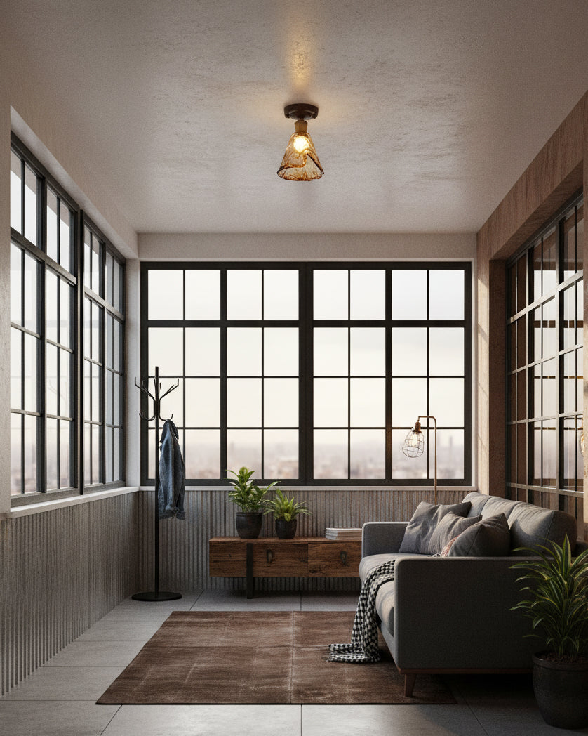 Nalia Amber Glass Ceiling Light — product view 9