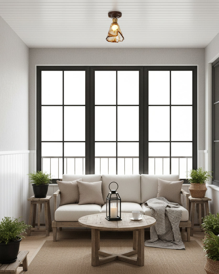 Nalia Amber Glass Ceiling Light — product view 12