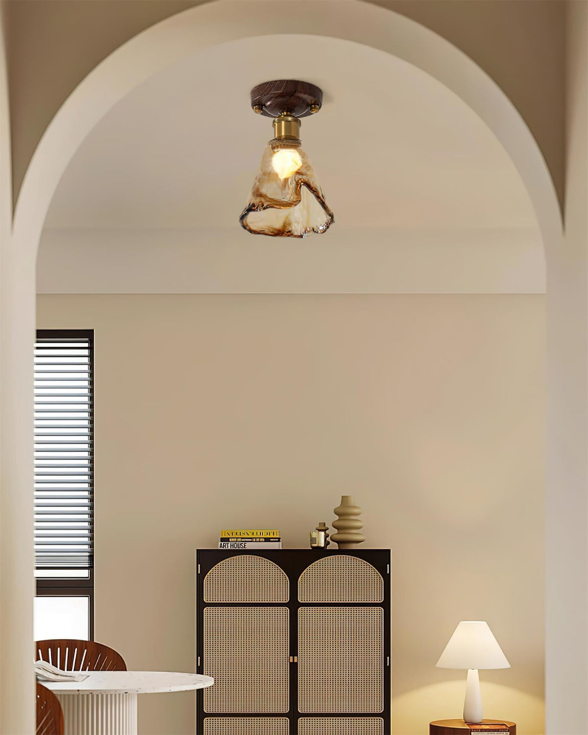 Nalia Amber Glass Ceiling Light — product view 17