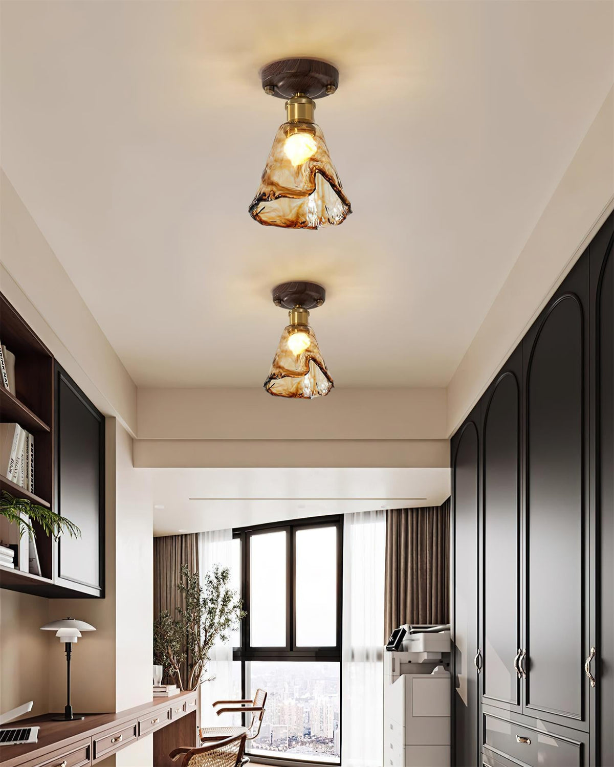 Nalia Amber Glass Ceiling Light — product view 4