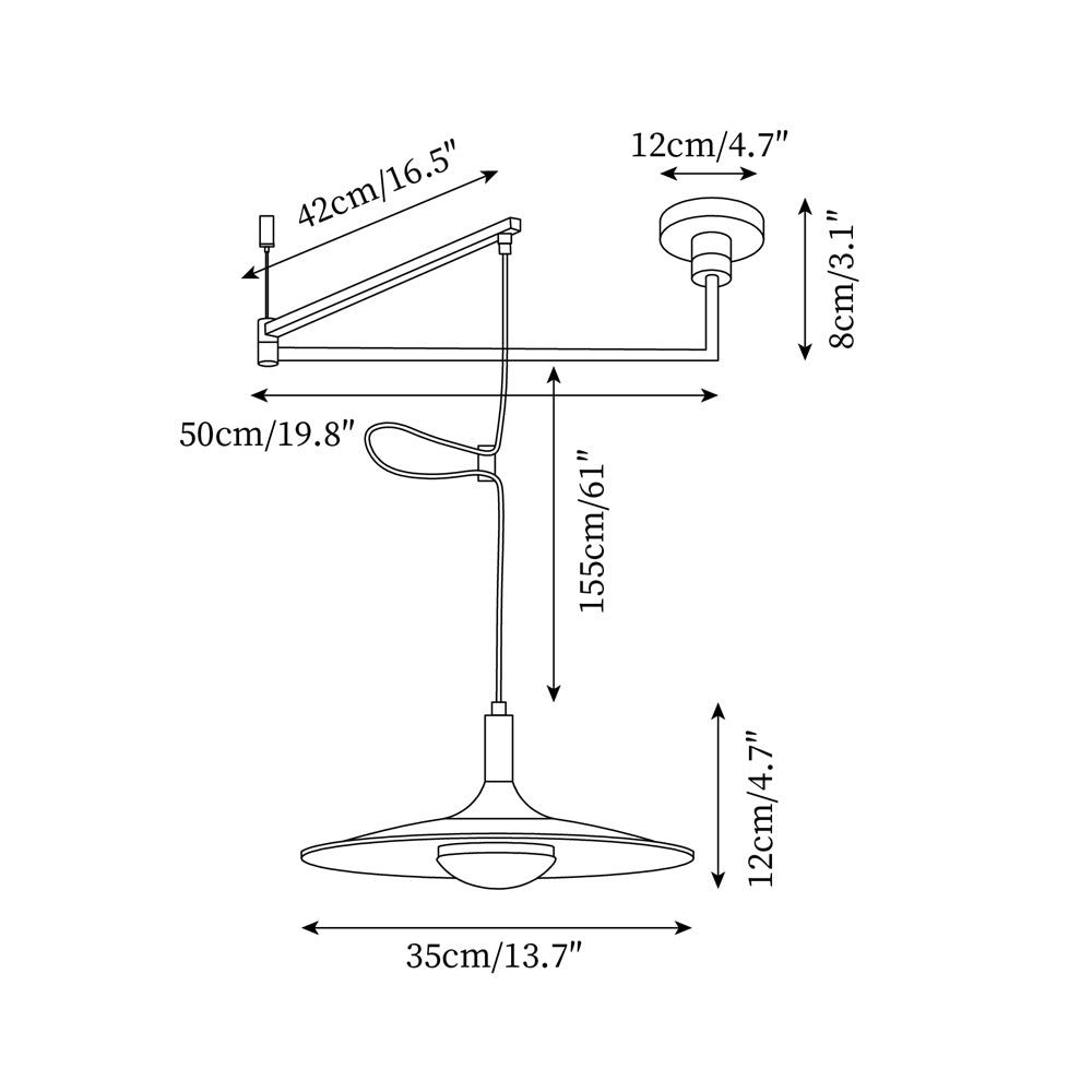 Nano Adjustable Metal Pendant Lamp — product view 5