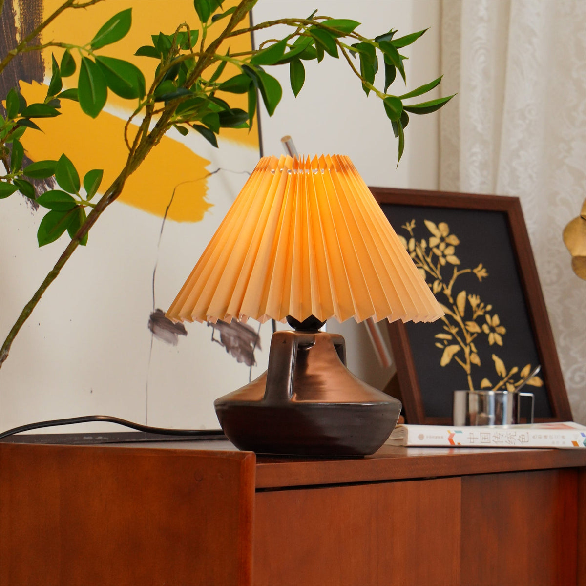Navia Pleated Metal Table Lamp — product view 2