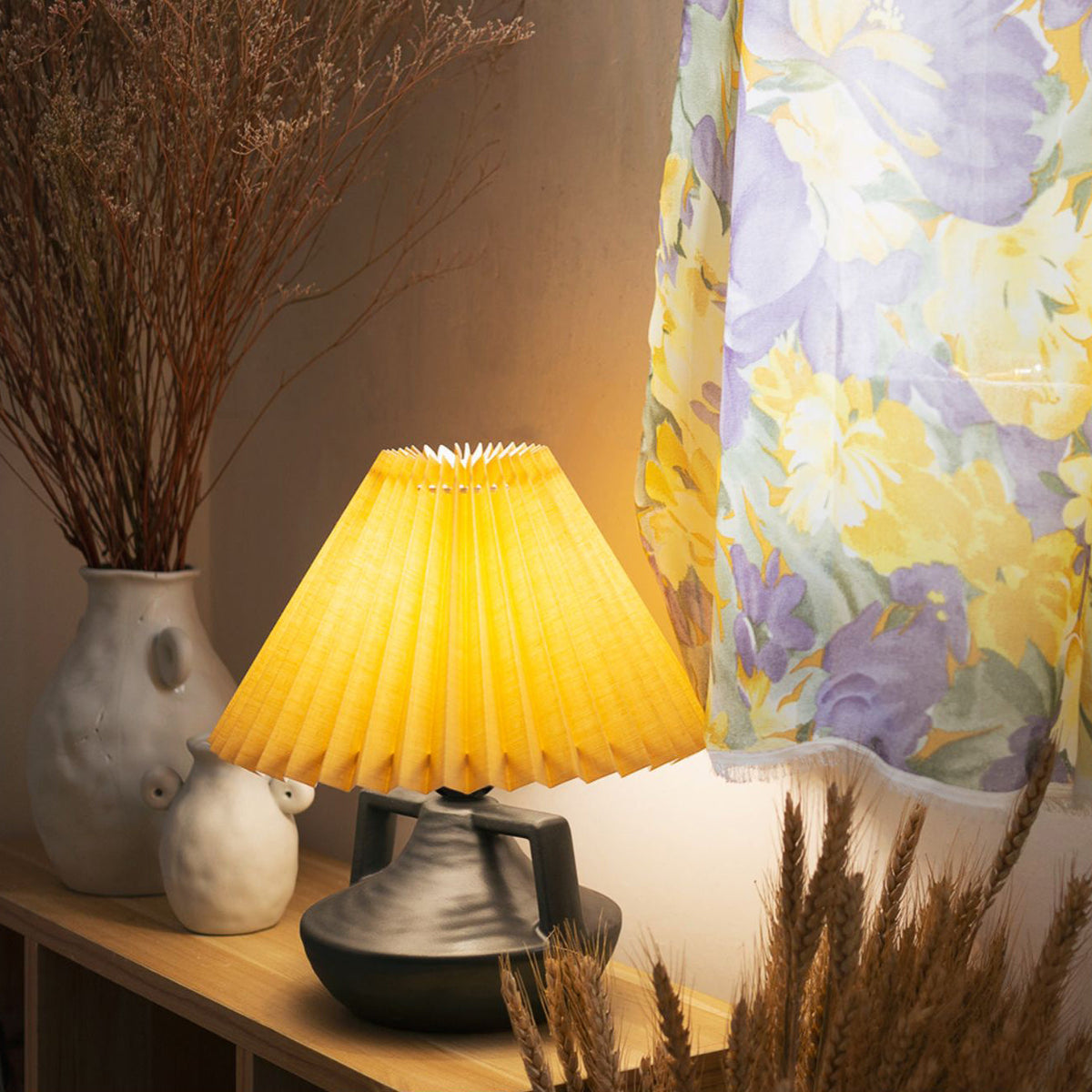 Navia Pleated Metal Table Lamp — product view 7