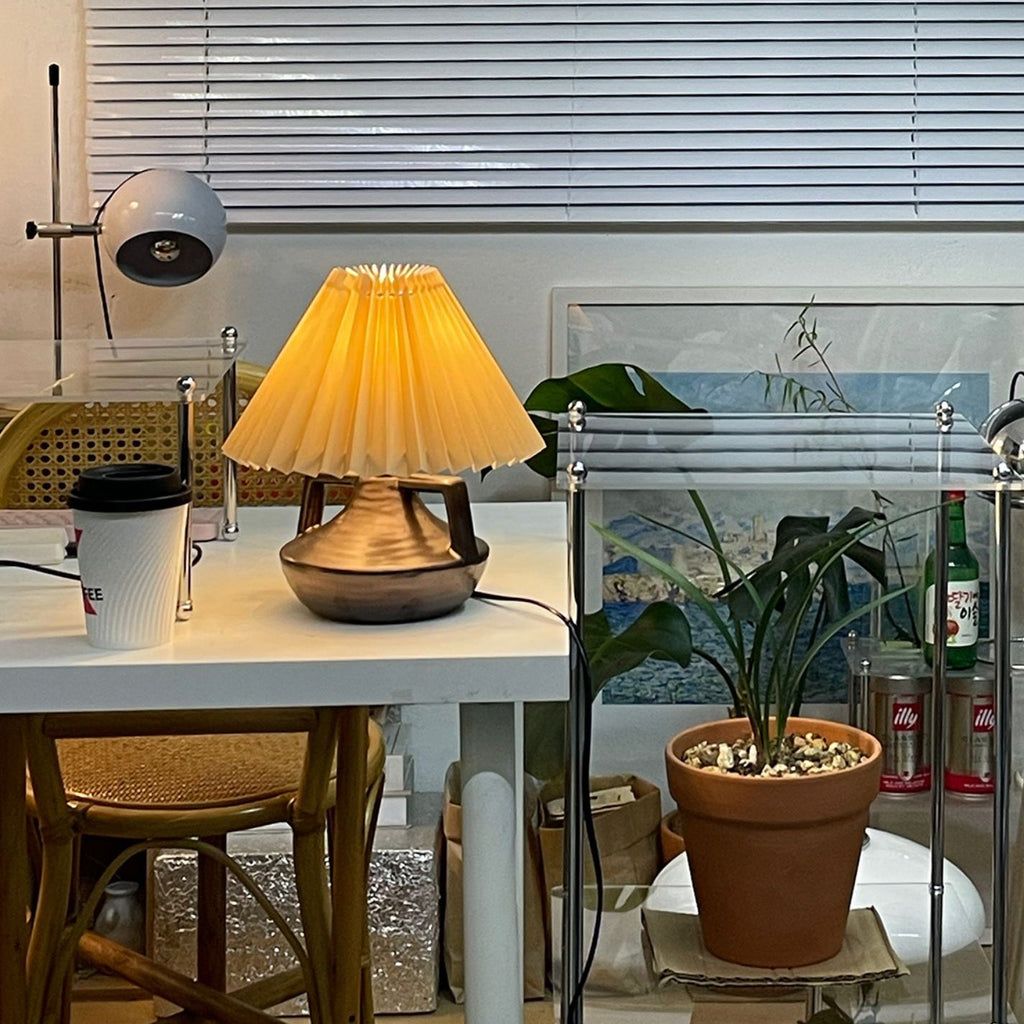 Navia Pleated Metal Table Lamp — product view 4
