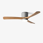 Nordic Solid Wood Ceiling Fan with LED Light