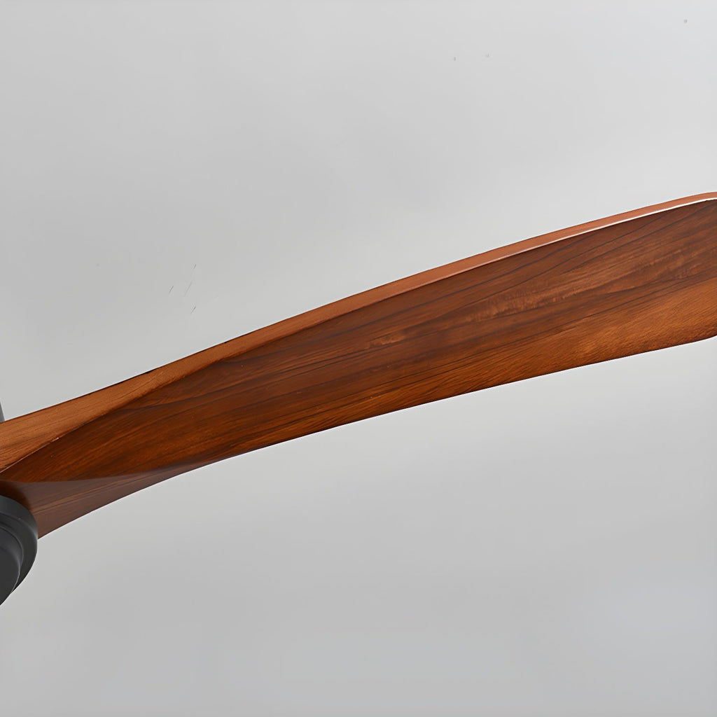 Nordic Solid Wood Ceiling Fan with LED Light