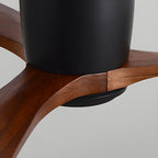 Nordic Solid Wood Ceiling Fan with LED Light