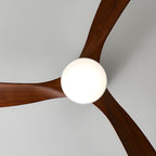 Nordic Solid Wood Ceiling Fan with LED Light