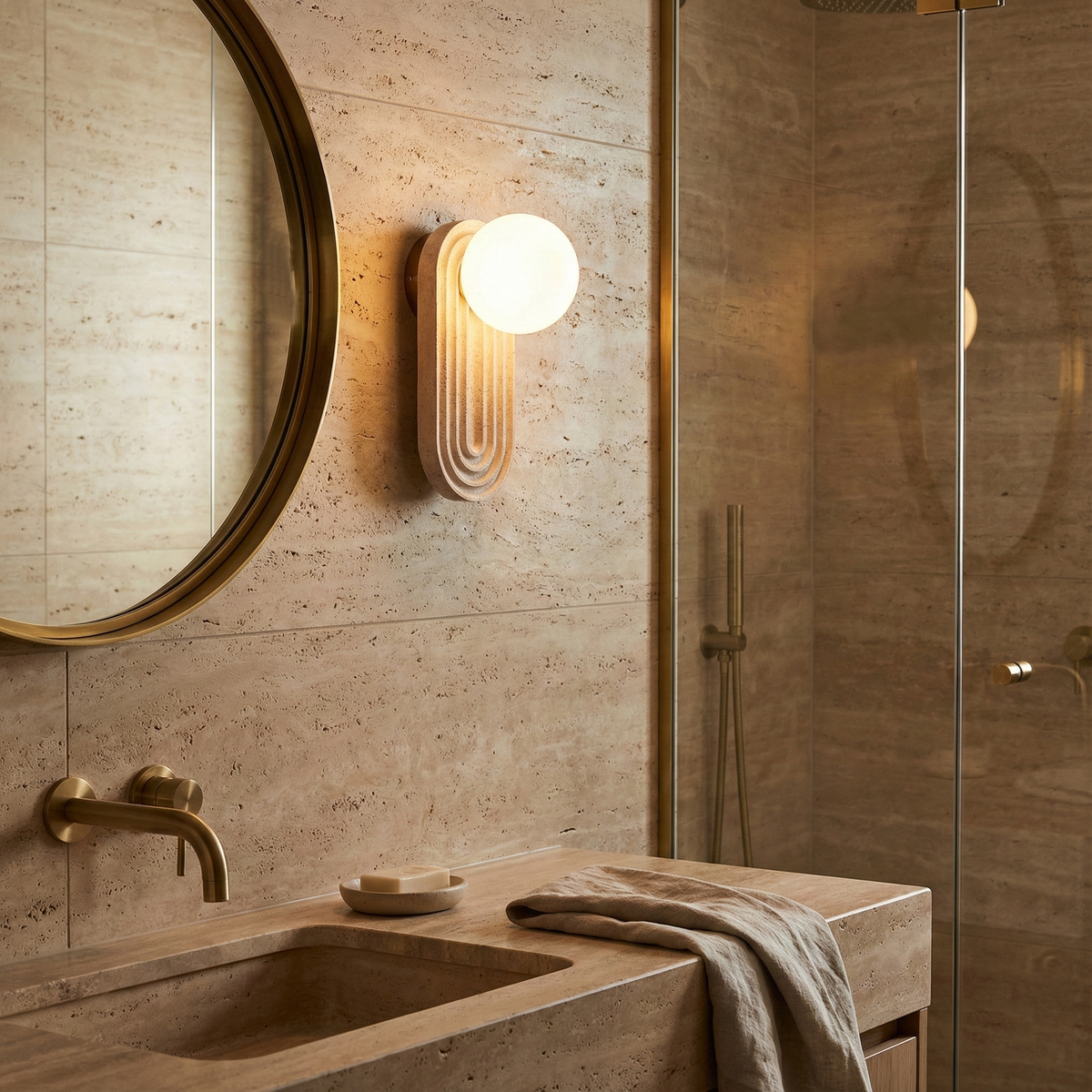 Pearla Travertine Wall Lamp — product view 6