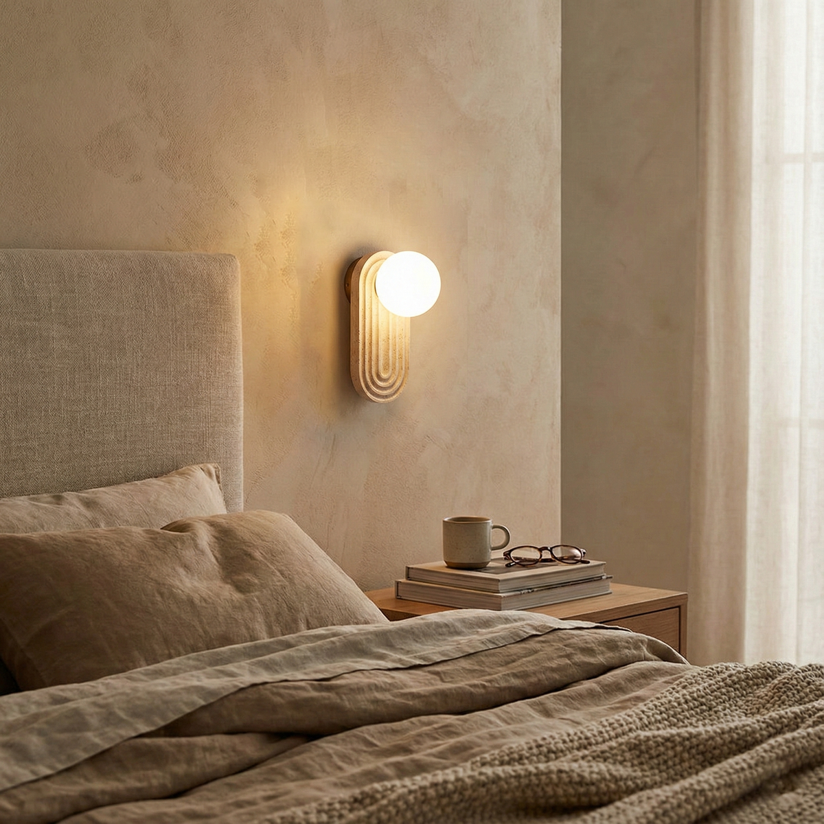 Pearla Travertine Wall Lamp — product view 10