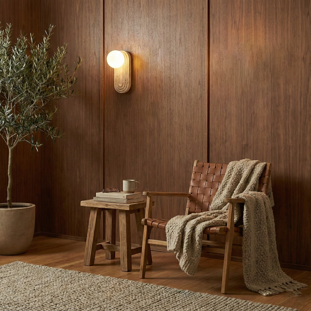 Pearla Travertine Wall Lamp — product view 7