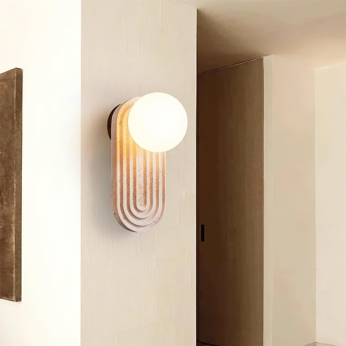 Pearla Travertine Wall Lamp — product view 2