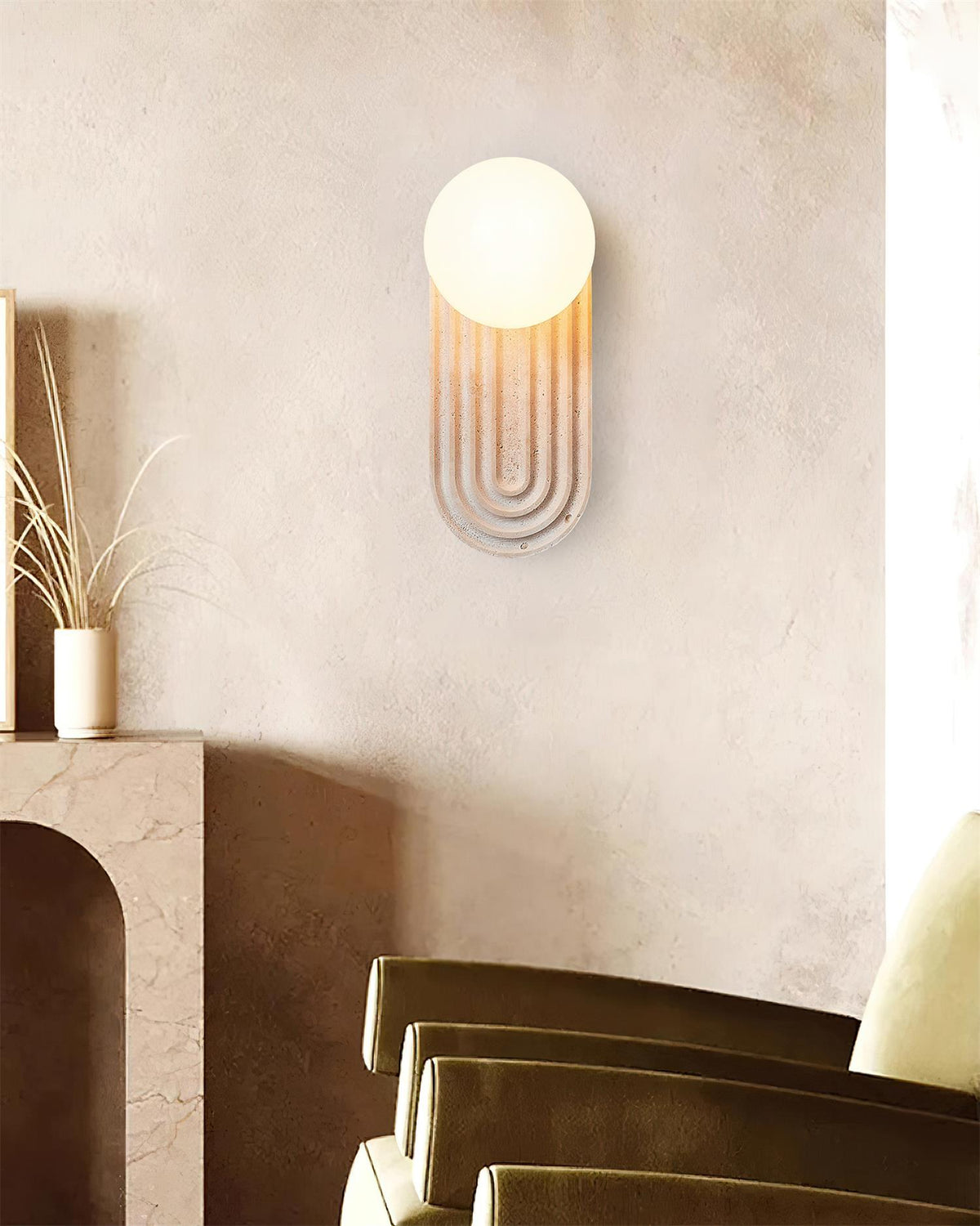 Pearla Travertine Wall Lamp — product view 3