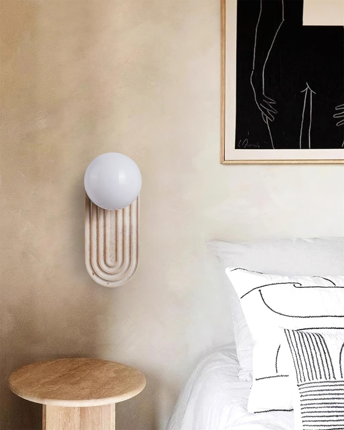 Pearla Travertine Wall Lamp — product view 4