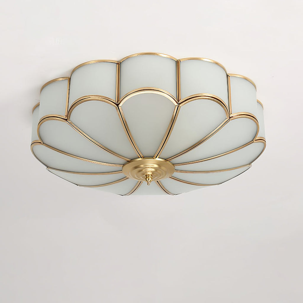 Petal Brass Glass Ceiling Light