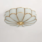 Petal Brass Glass Ceiling Light