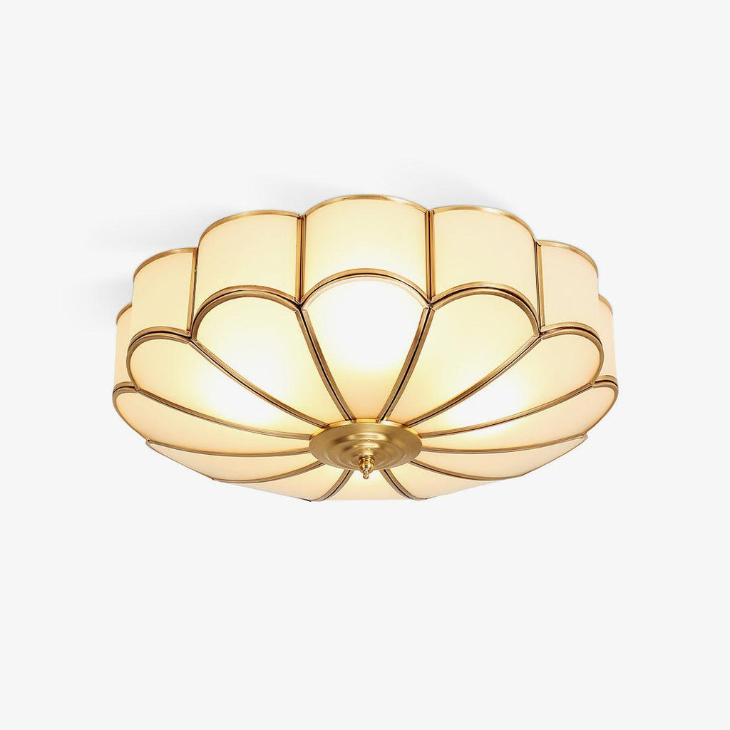 Petal Brass Glass Ceiling Light