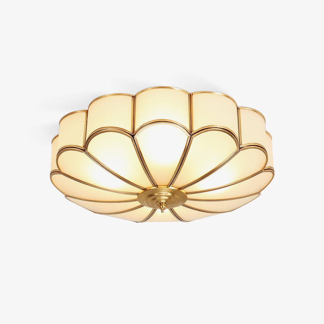 Petal Brass Glass Ceiling Light
