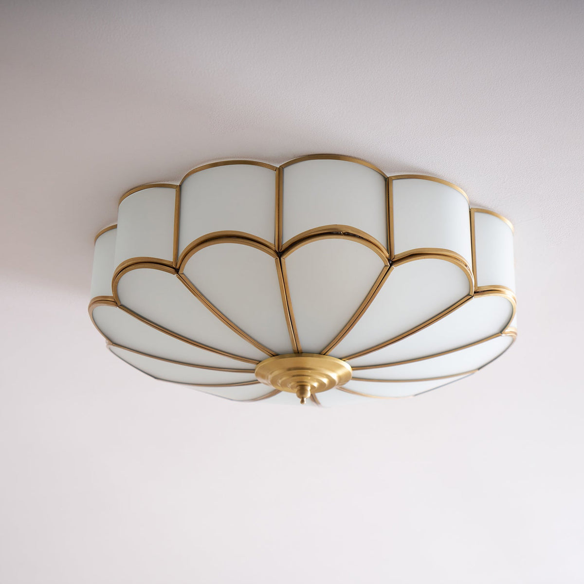 Petal Brass Glass Ceiling Light