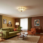 Petal Brass Glass Ceiling Light