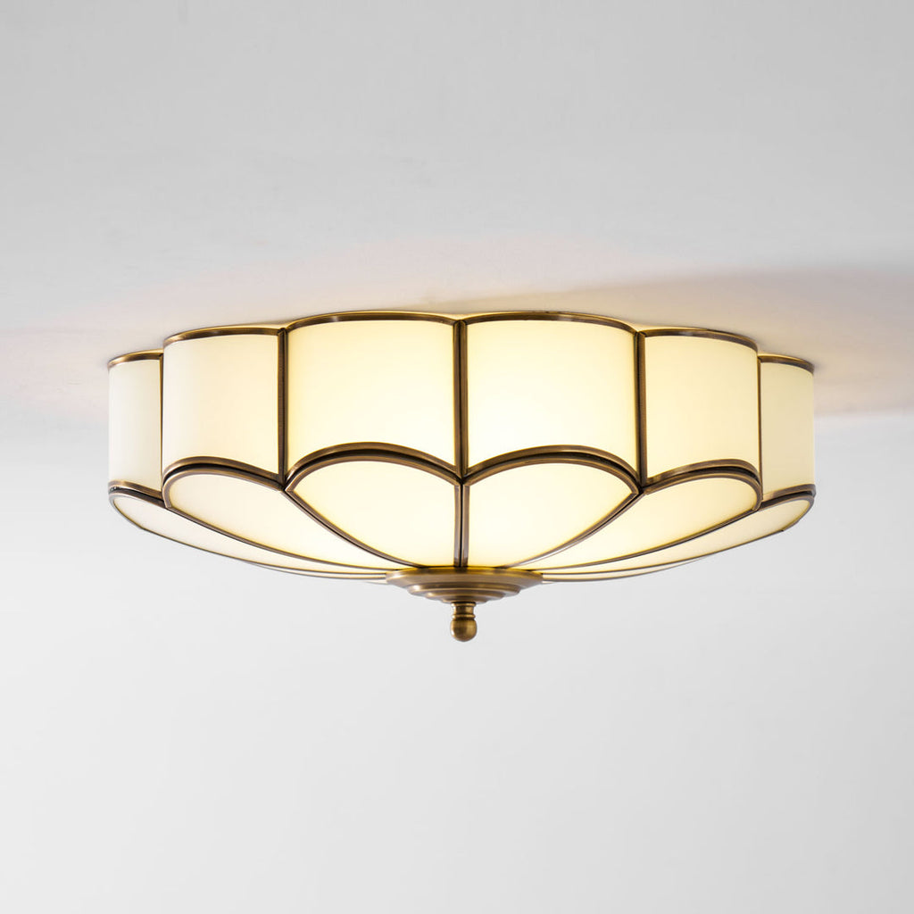 Petal Brass Glass Ceiling Light