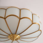 Petal Brass Glass Ceiling Light
