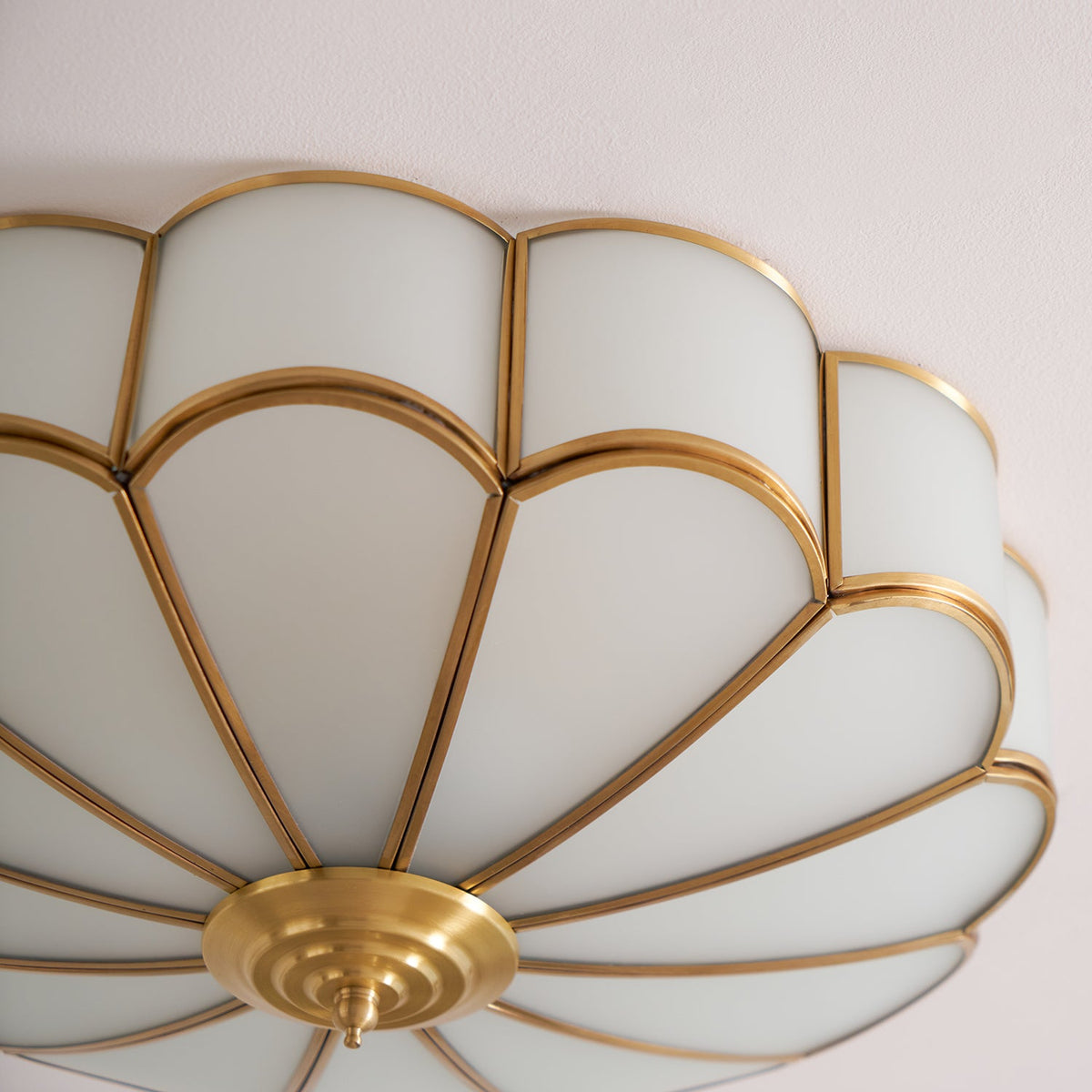 Petal Brass Glass Ceiling Light